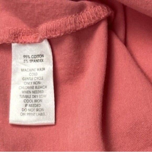 Loft Top LOT 2 Short Sleeve Ruffle T Shirt Floral Navy Blue Peach Tee Large Boho - Picture 9 of 9